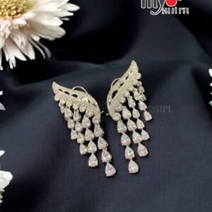 Silver and Gold Polish Stone Earings