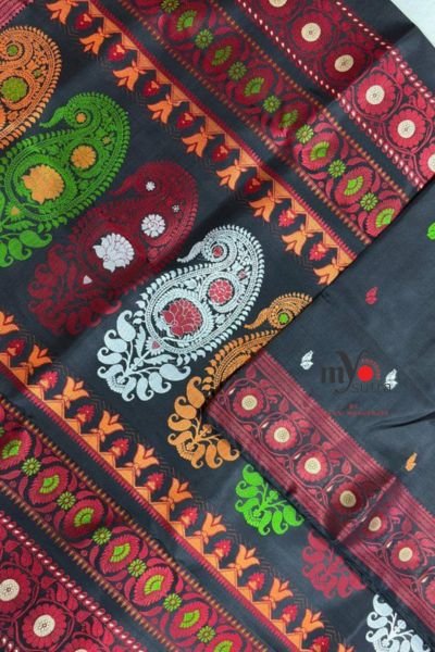 Exclusive Pure Revival Baluchori Silk Saree – Silk Mark Certified Handwoven Heritage Saree