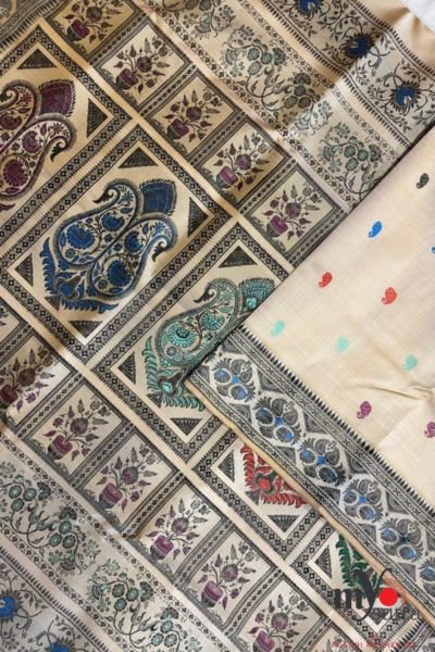 Exclusive Pure Revival Baluchori Silk Saree – Silk Mark Certified Handwoven Heritage Saree - Image 3