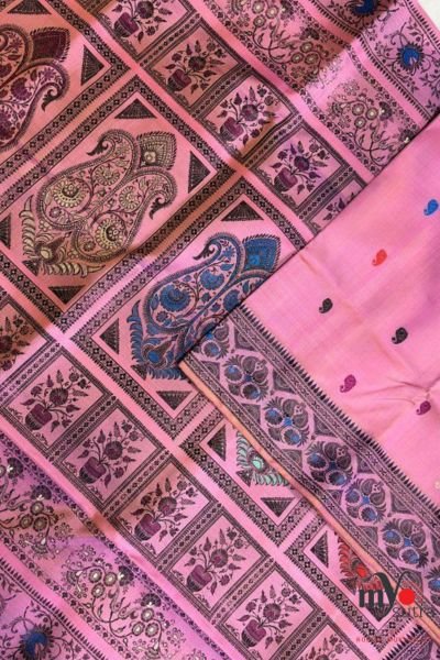 Exclusive Pure Revival Baluchori Silk Saree – Silk Mark Certified Handwoven Heritage Saree - Image 5