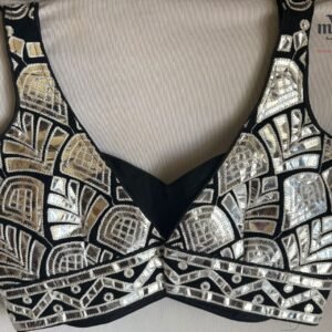 Designer Gota Patti Blouse – Contrast Ethnic Saree Blouse with Handcrafted Gota Work