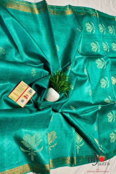 Exclusive Pure Chhattisgarh Tussar Silk Saree – Handwoven Kosa Silk Saree with Rich Border - Image 2