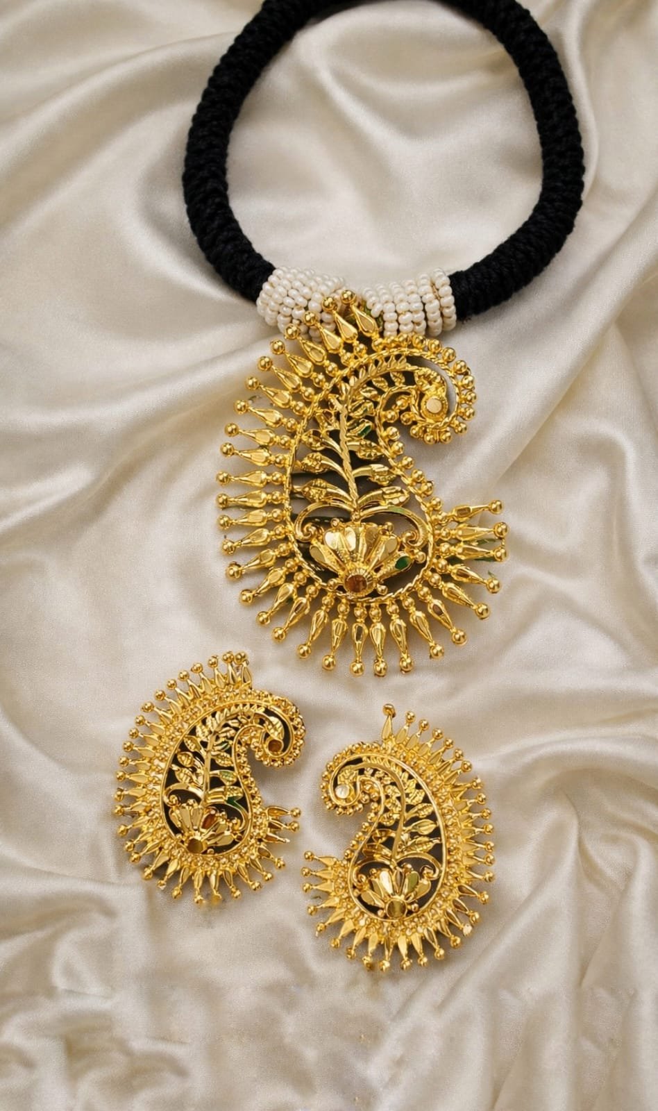 Kolka 2gm Gold Plated Jewellery – Antique Bengali Motif Designer Set