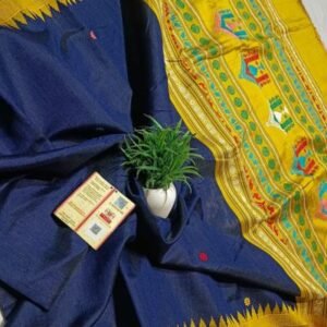 Pure Raw Silk Saree with Dolabedi Pallu – Silk Mark Certified Handwoven Luxury Saree