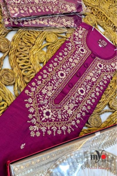Silk Punjabi with Zardosi Work – Designer Embroidered Festive Kurta for Men - Image 5