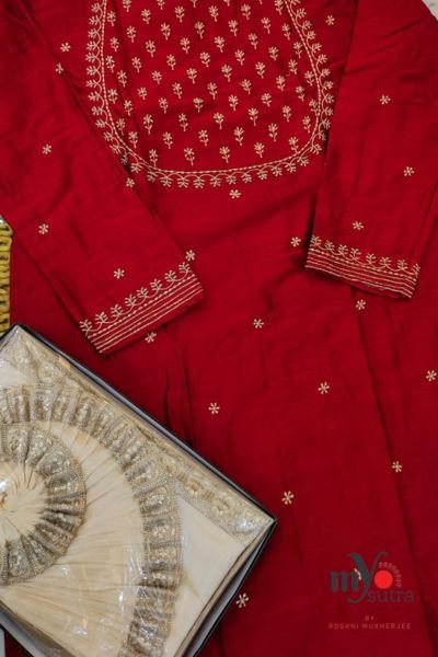 Khadi Silk Kurta Dhoti Set with All Over Zari Work – Premium Ethnic Festive Wear