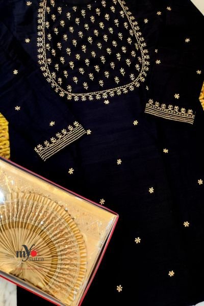 Khadi Silk Kurta Dhoti Set with All Over Zari Work – Premium Ethnic Festive Wear - Image 3