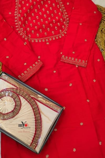 Khadi Silk Kurta Dhoti Set with All Over Zari Work – Premium Ethnic Festive Wear - Image 4