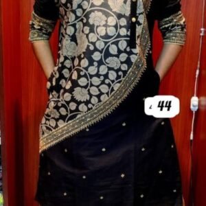 Khadi Silk Punjabi with Kalamkari & Madhubani Art