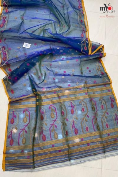 Resham Muslin Tantuja Jamdani Saree – Handloom Designer Jamdani - Image 4