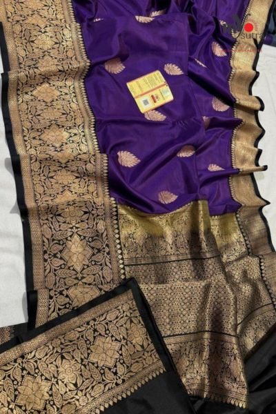 Pure Handloom Katan Banarasi Silk Saree – Luxury Designer Zari Woven Saree - Image 4